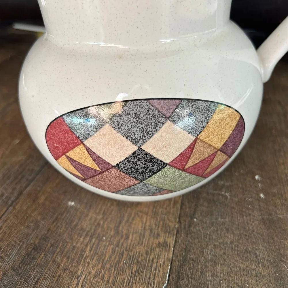 Studio Nova Palm Desert‎ Pitcher Nancy Green Y2216 Geometric Ceramic Stoneware